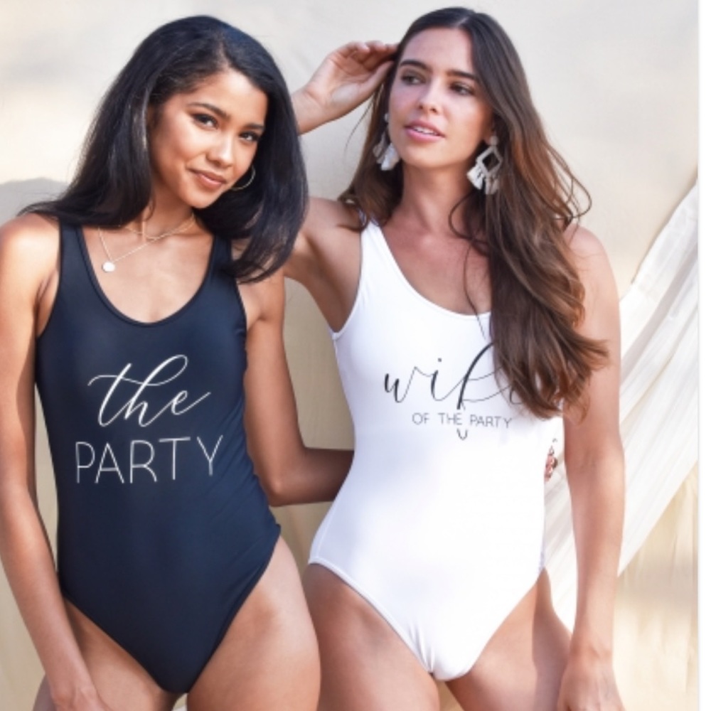 NWOT WHITE - Wife of the Party Beach Swim One Piece